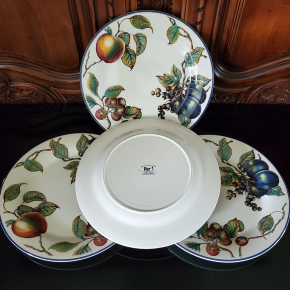 (4) "Macintosh" Pier 1 10 1/4" Dinner Plates by England🇬🇧 Angleterre (retired) - Picture 6 of 7